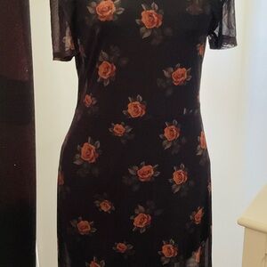 Floral Black Dress